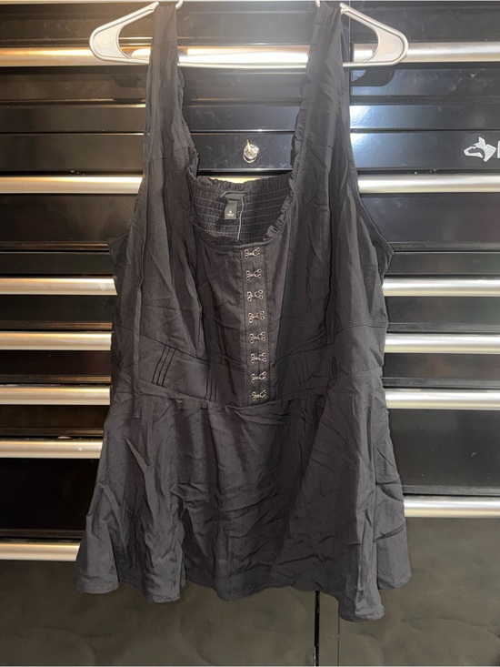 torrid Tops - torrid Black Sleeveless Hook-Front Peplum Blouse